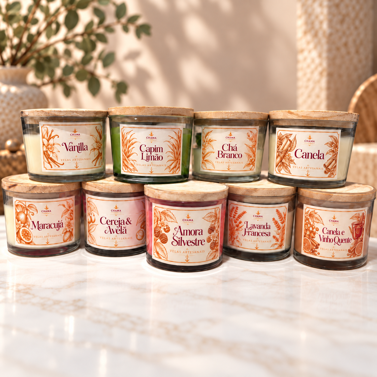 Coleção de velas aromáticas Chama do Altar